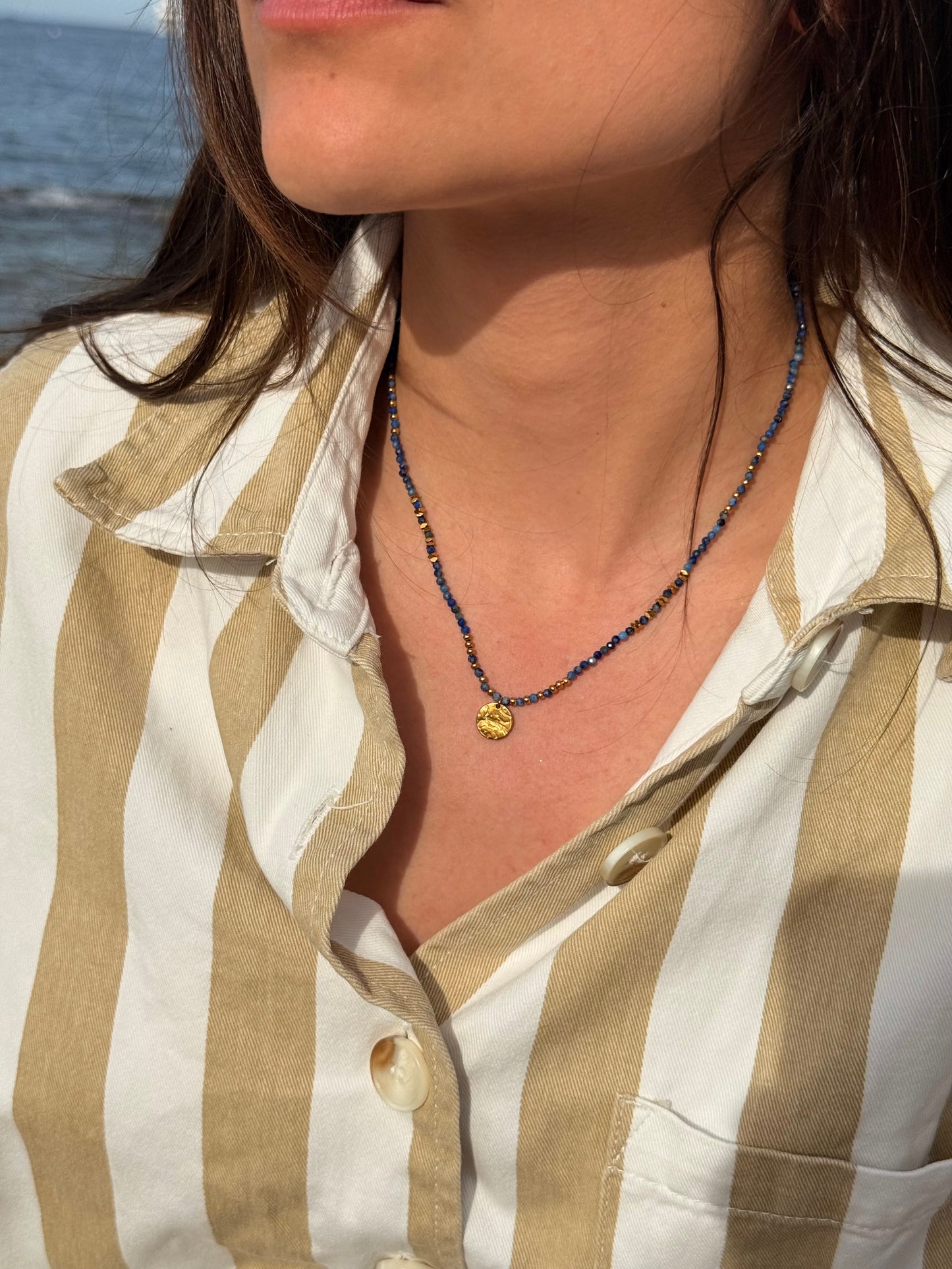 collier astre marine-bleu