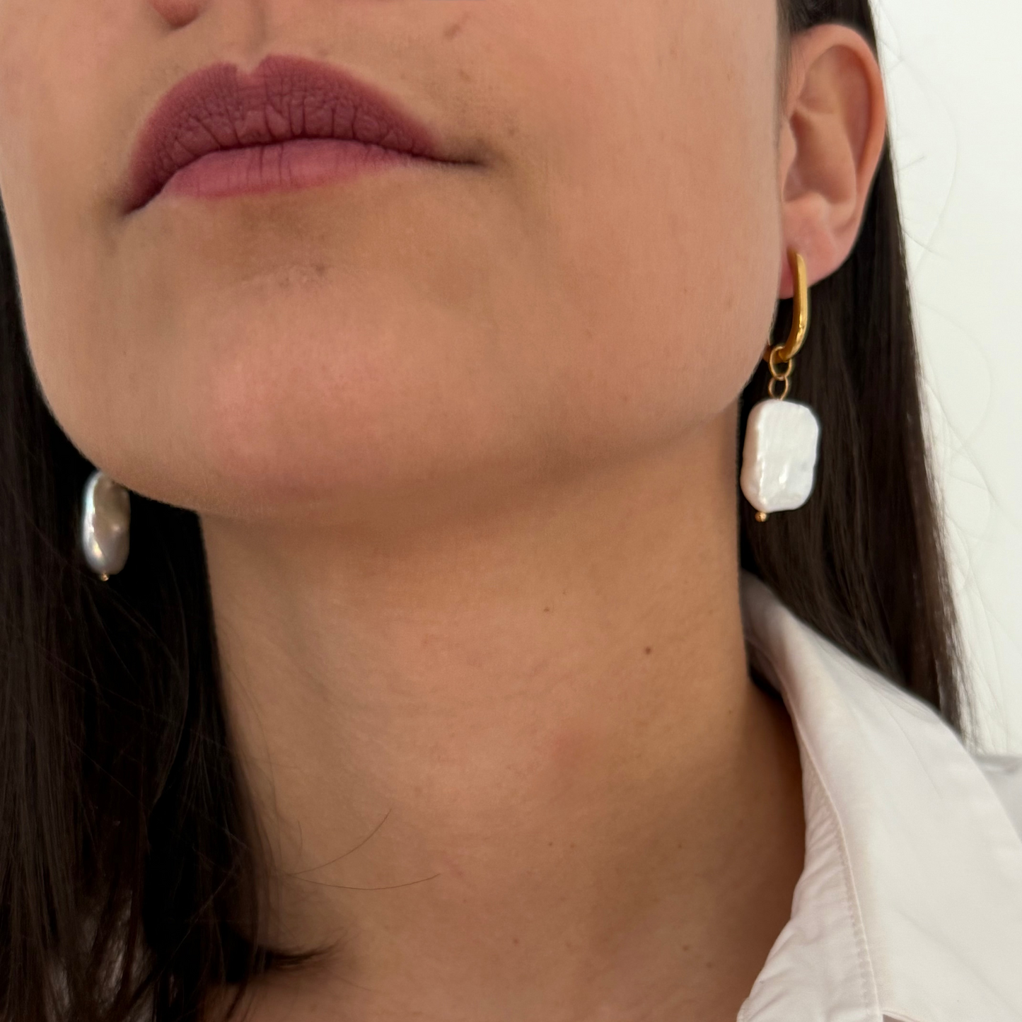 Boucles d'oreilles Iode or et beige