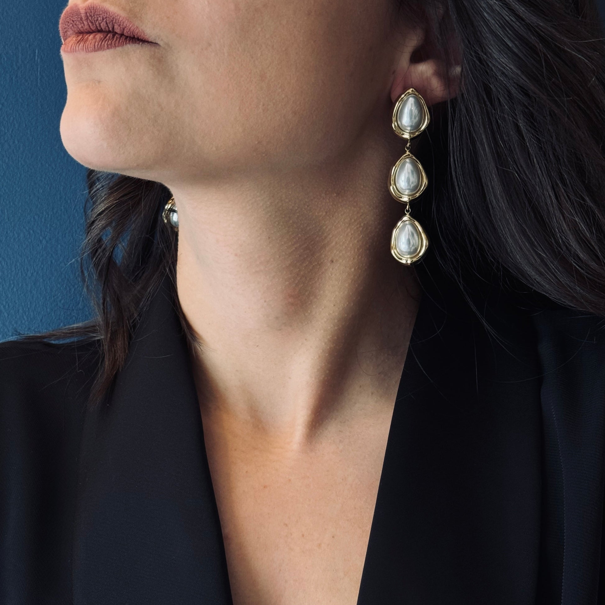 Boucles d'oreilles vagues d'or