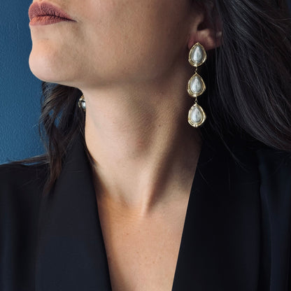 Boucles d'oreilles vagues d'or