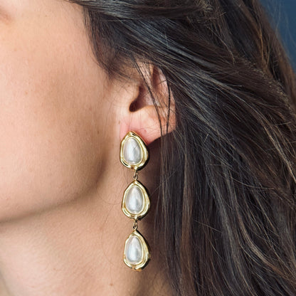 Boucles d'oreilles vagues d'or