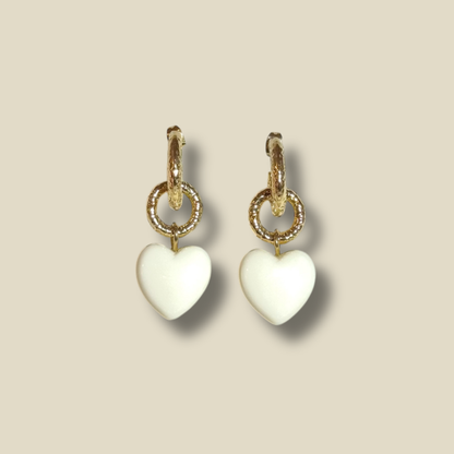 Boucle oreilles anneaux coeur