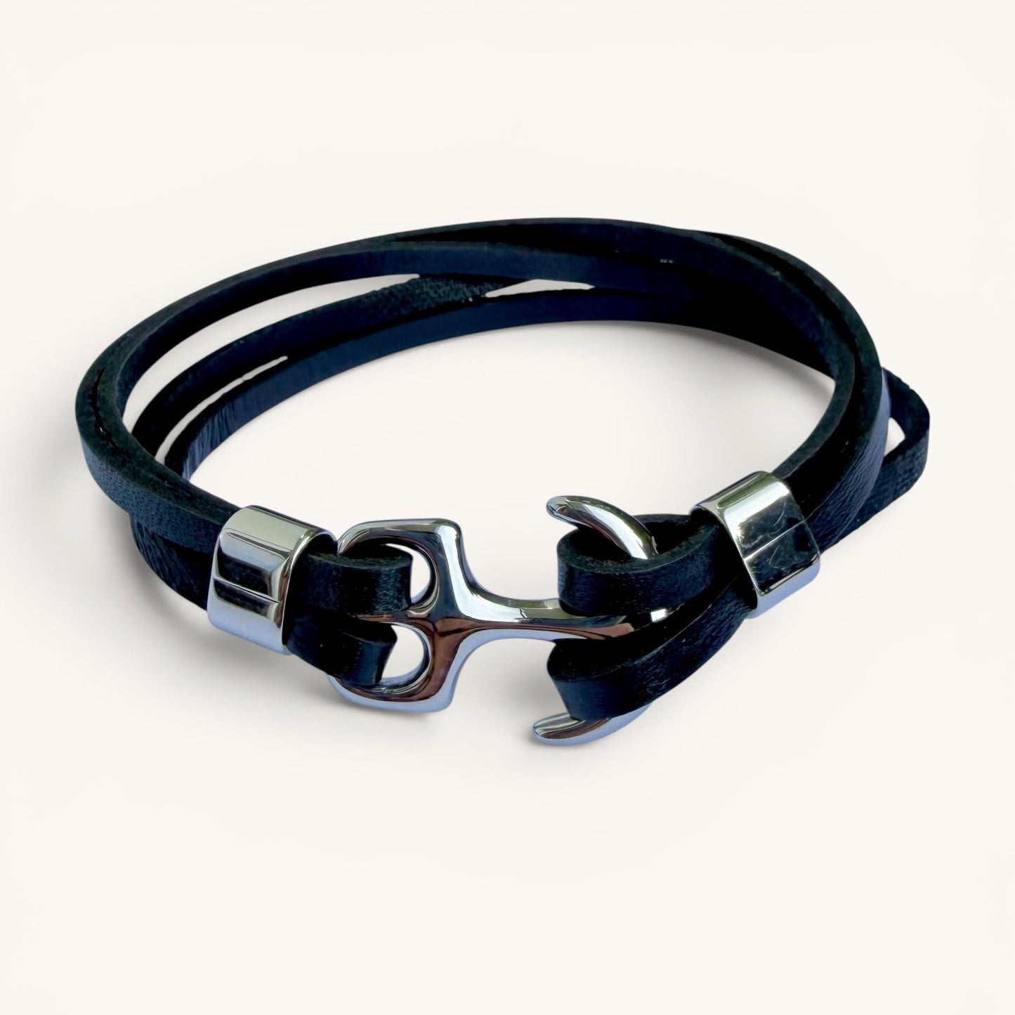 Bracelet ancre noir 