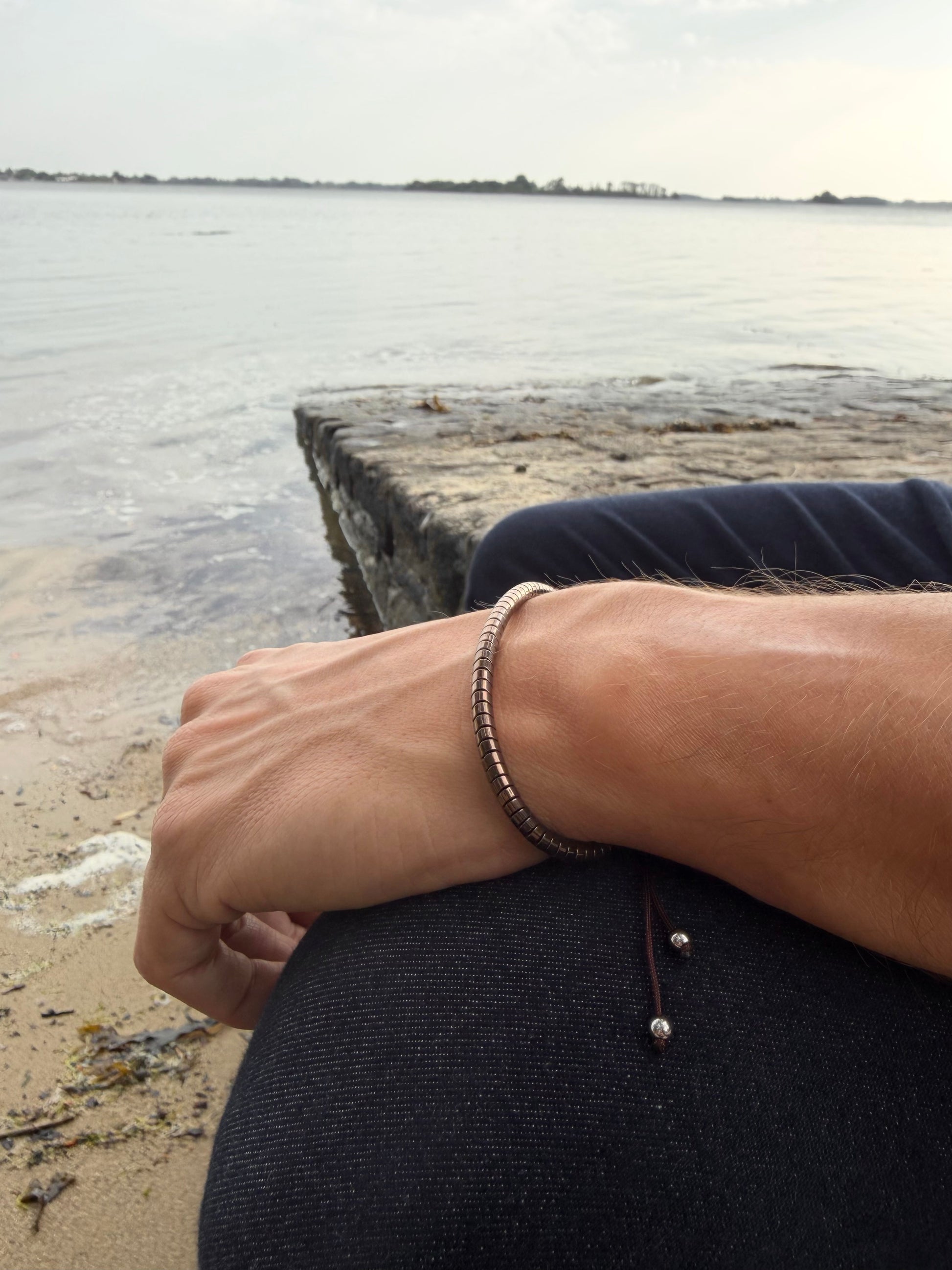 Bracelet cap marron Pierre naturelle 