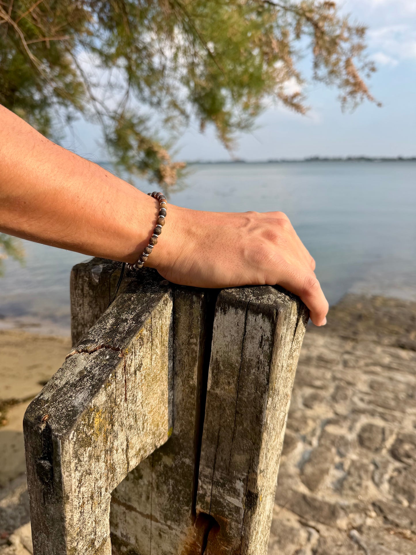 Bracelet ecaille marron argent