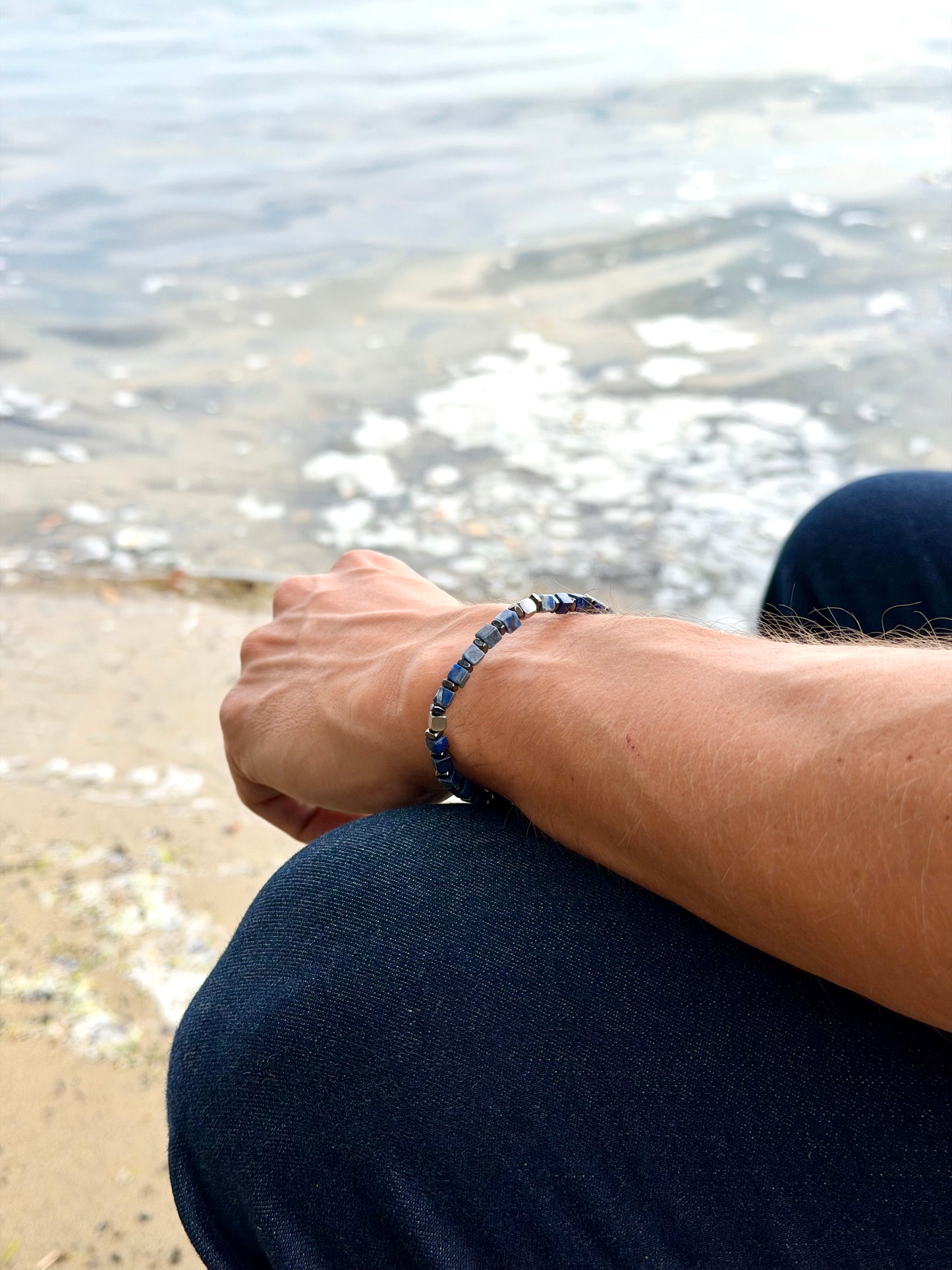 Bracelet grand bleu Homme