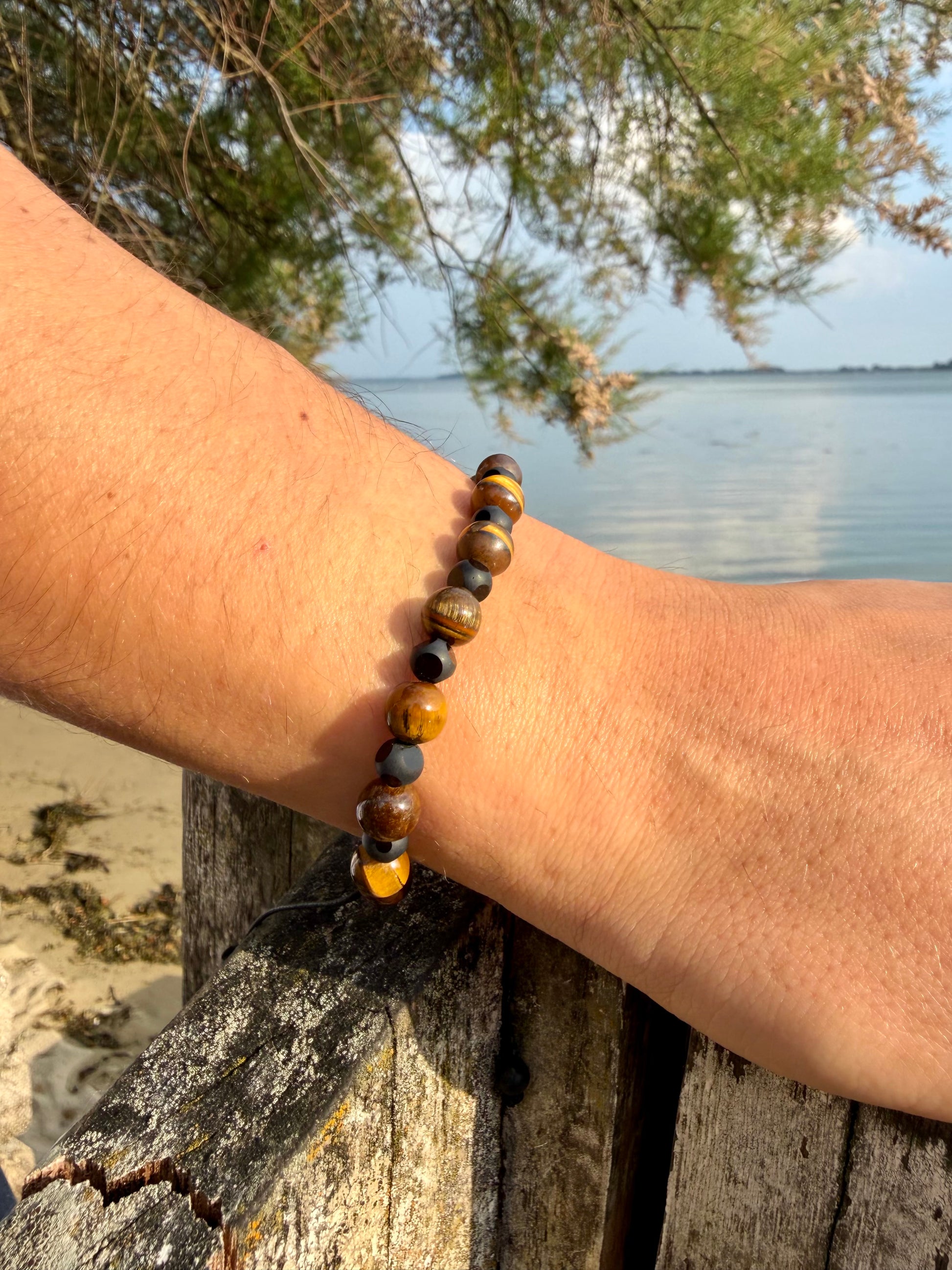 Bracelet marron ambre 