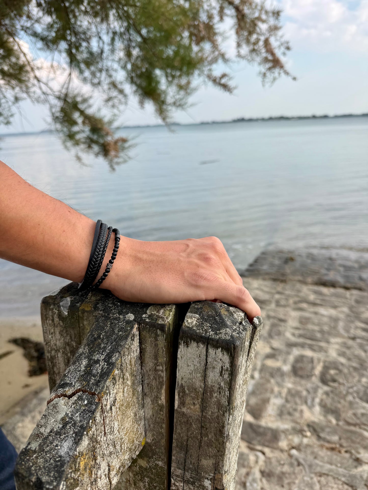 Bracelet marron grand large Cuir
