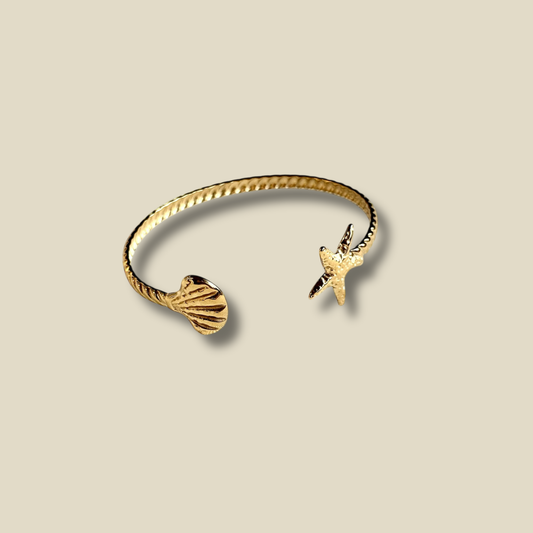 bracelet mirage jonc doré coquillage