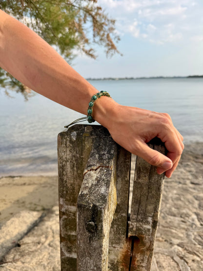 Bracelet nori corde pierre 