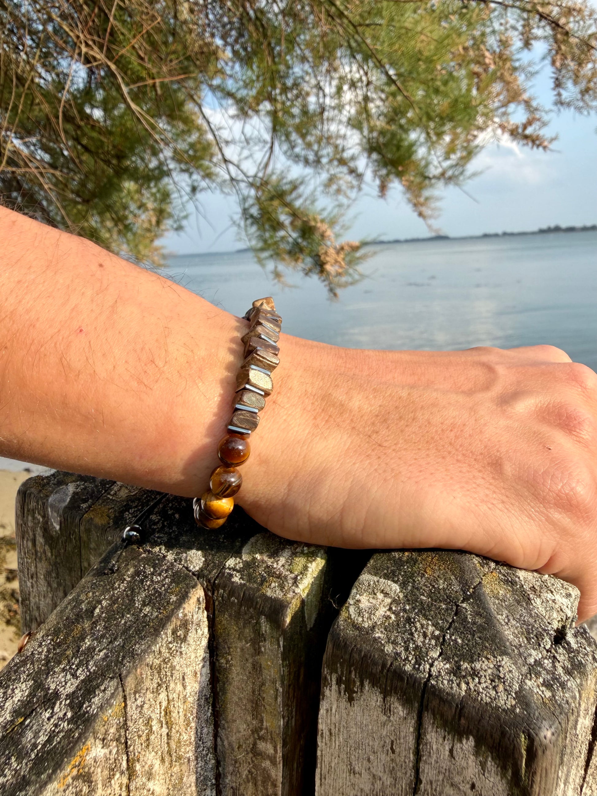 Bracelet roche brune pierre naturelle 