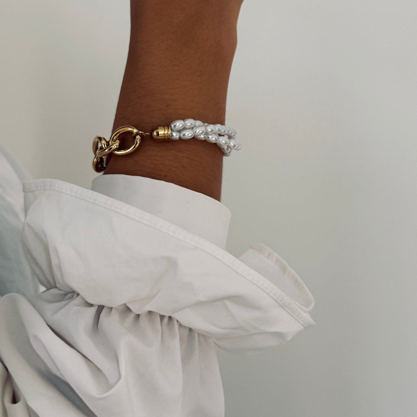 Bracelet stella perles et acier inoxydable