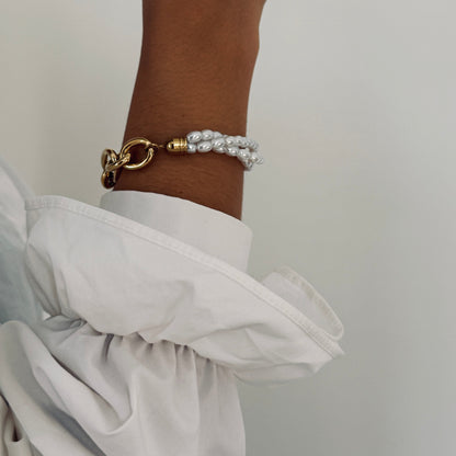 Bracelet stella perles et acier inoxydable