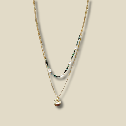 Collier Sirena perles et acier inoxydable