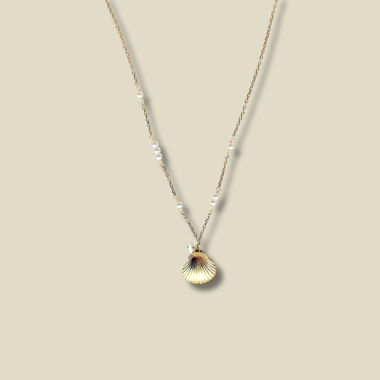 collier Luna perles doré