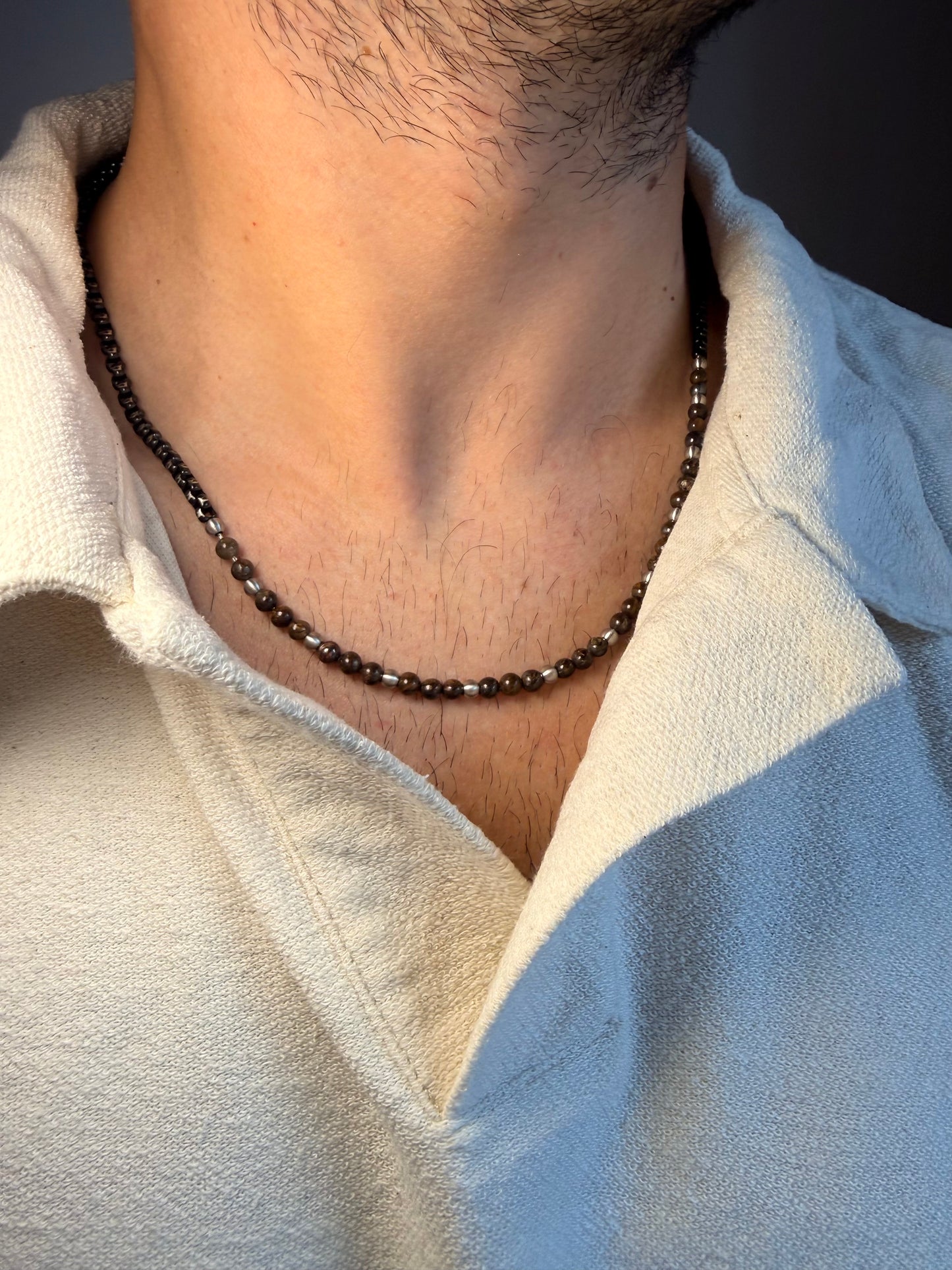Collier marron homme perla 
