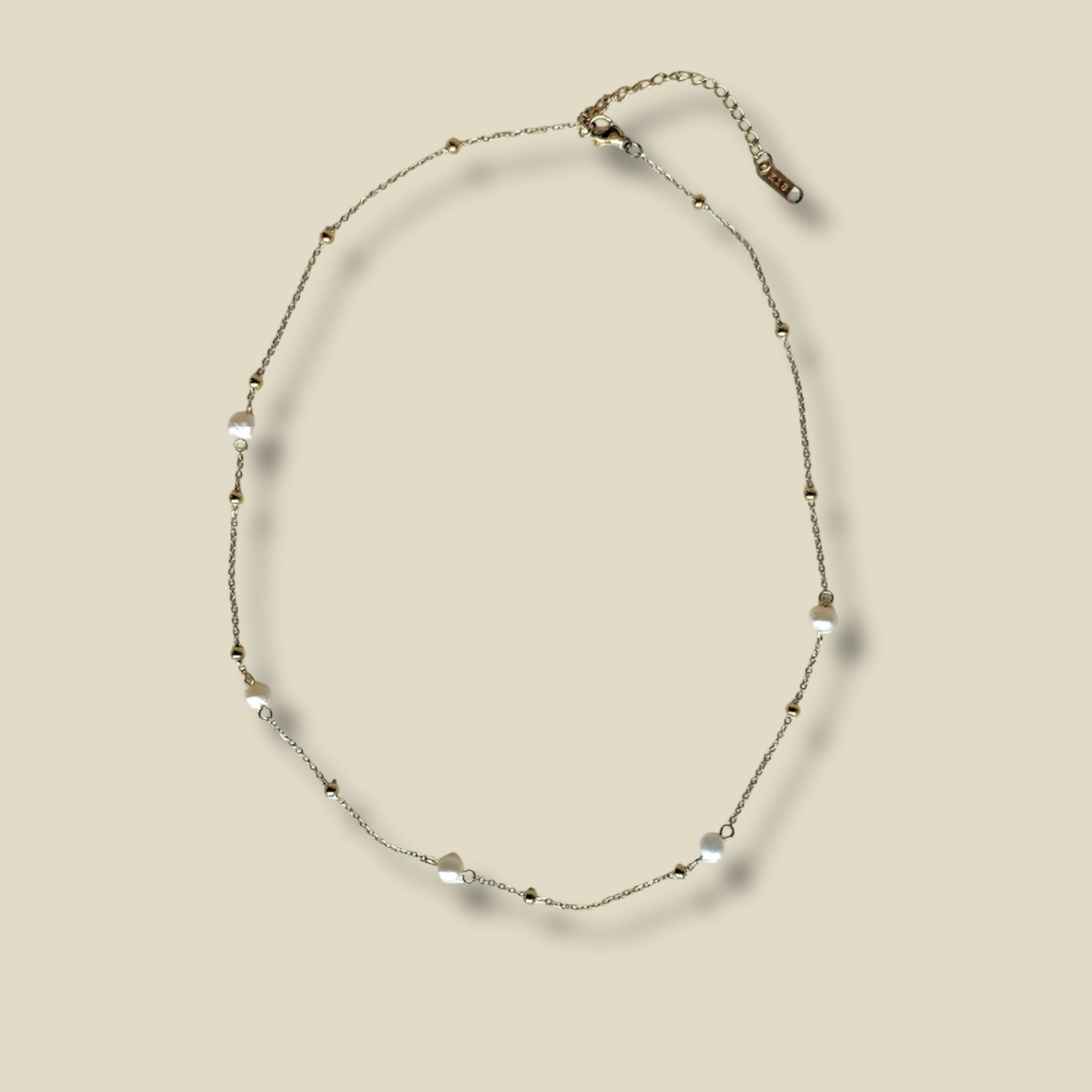 collier aurore perles et acier inoxydable