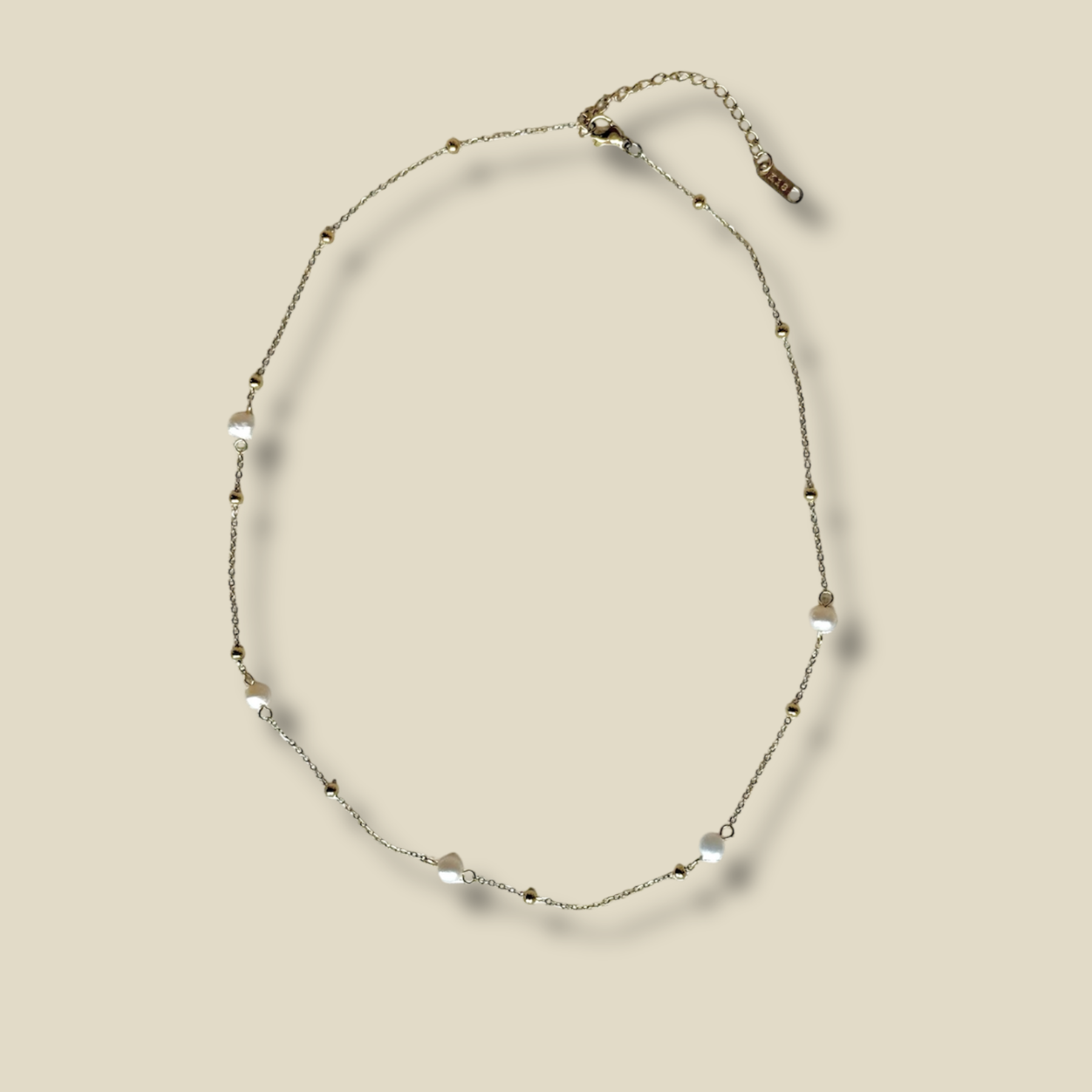 collier aurore perles et acier inoxydable