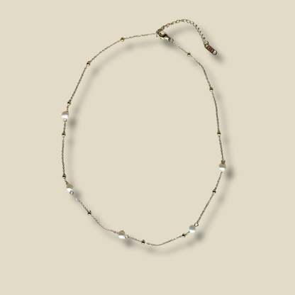 collier aurore perles et acier inoxydable