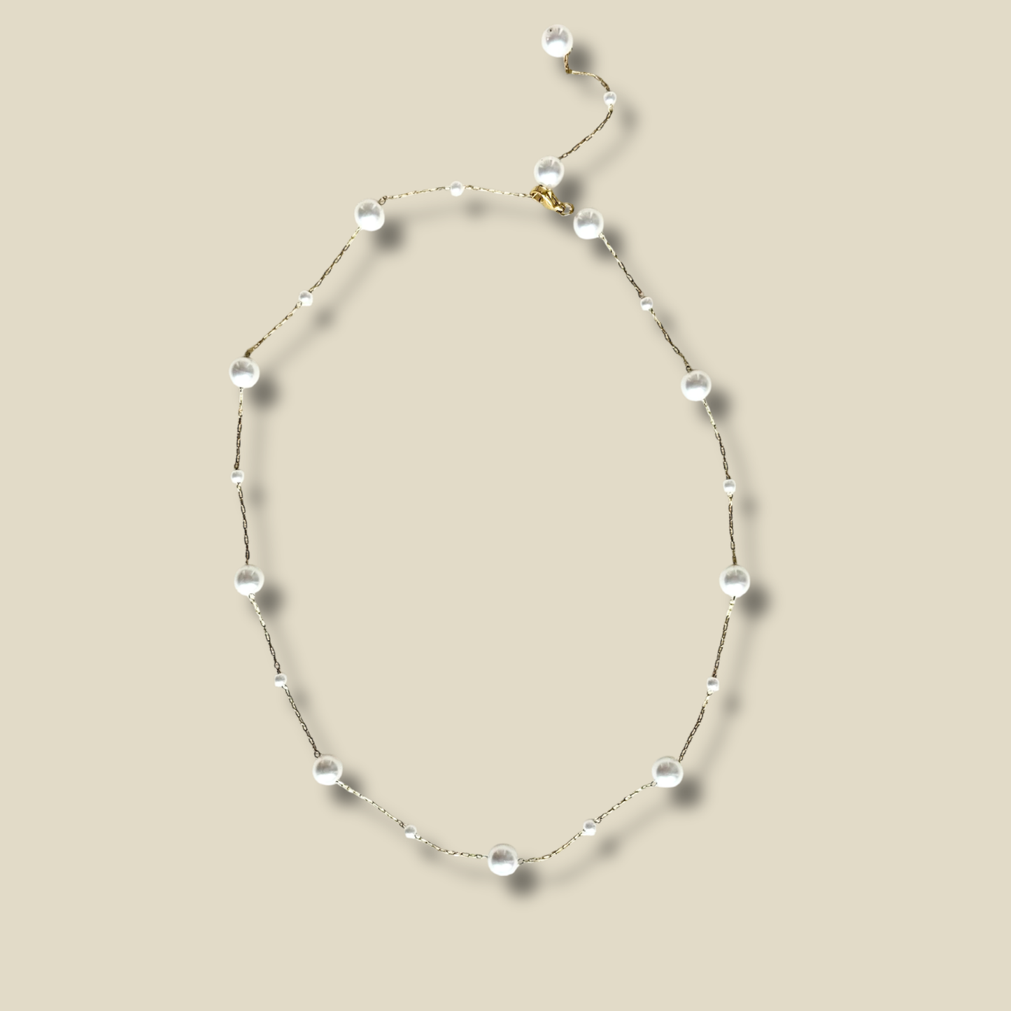 collier éternité perles acier inoxydable