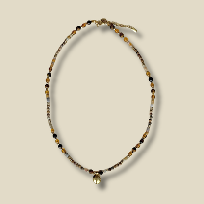 collier horizon perles oeil de tigre