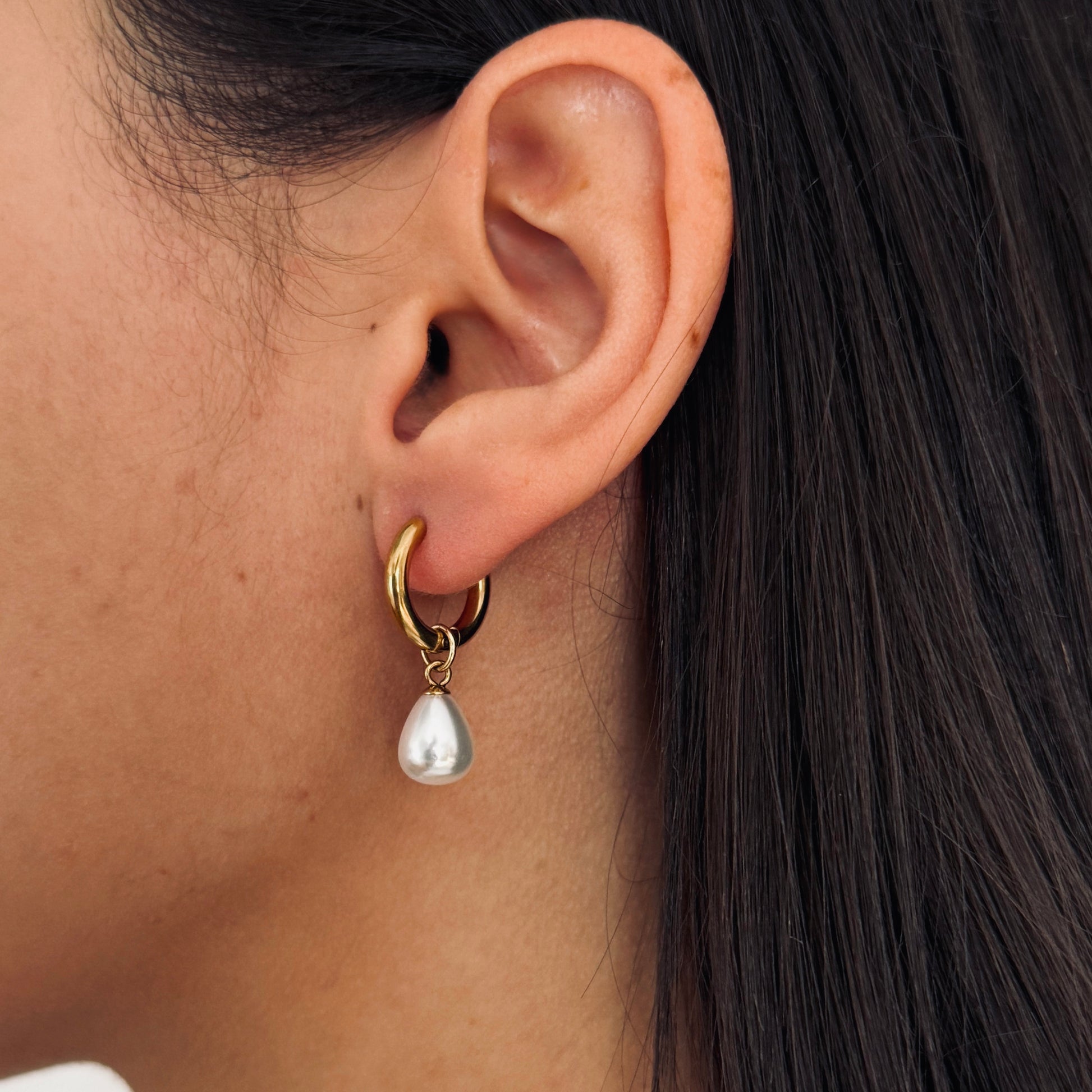 boucles d'oreilles or et perle