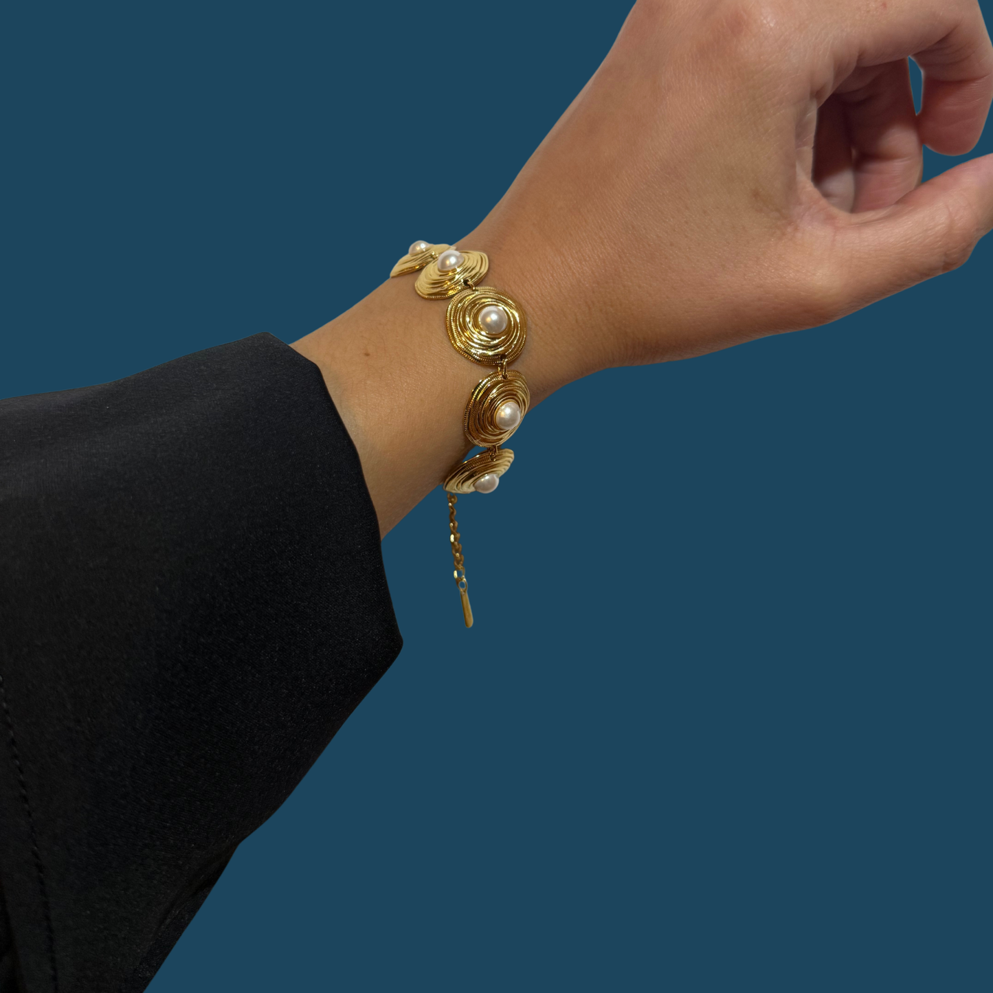 Bracelet perles acier inoxydable auréa