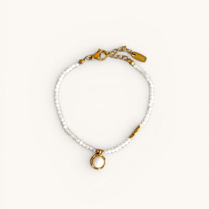bracelet aube blanc dore