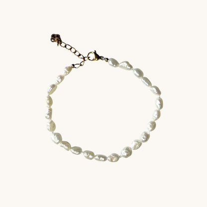bracelet écume perles blanches