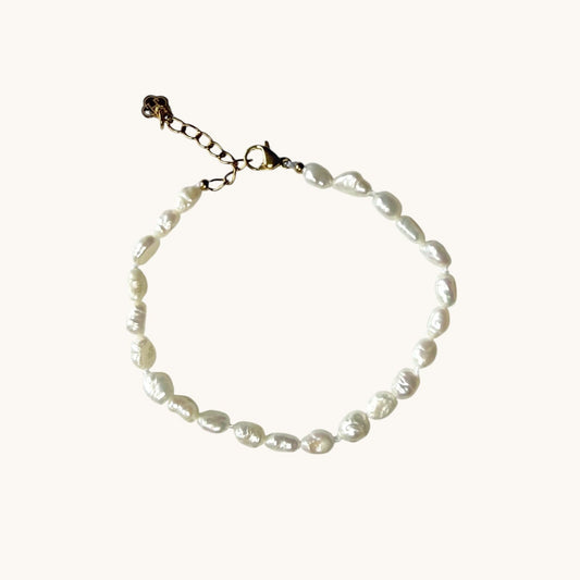 bracelet écume perles blanches