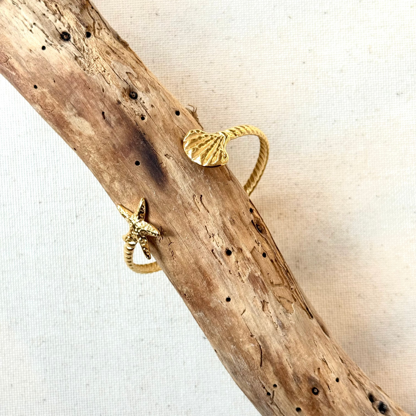 bracelet mirage jonc doré coquillage