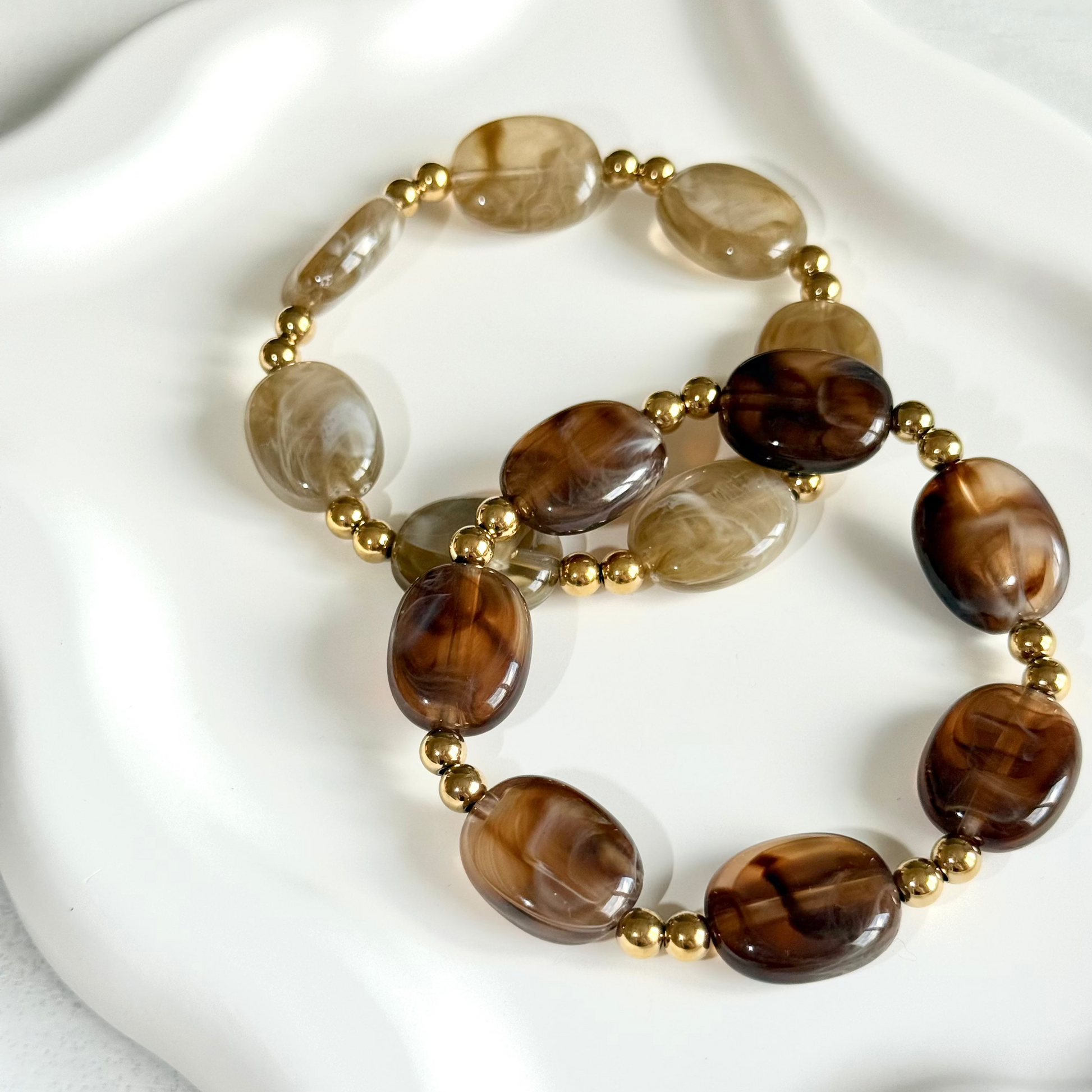 bracelet brun beige nora