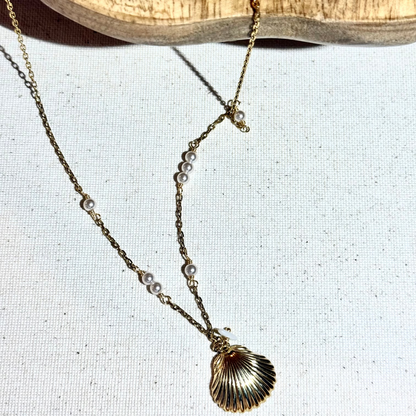 collier Luna perles doré