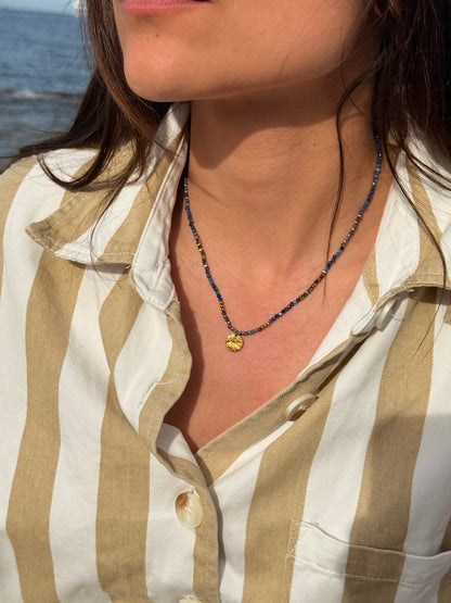 collier astre marine-bleu