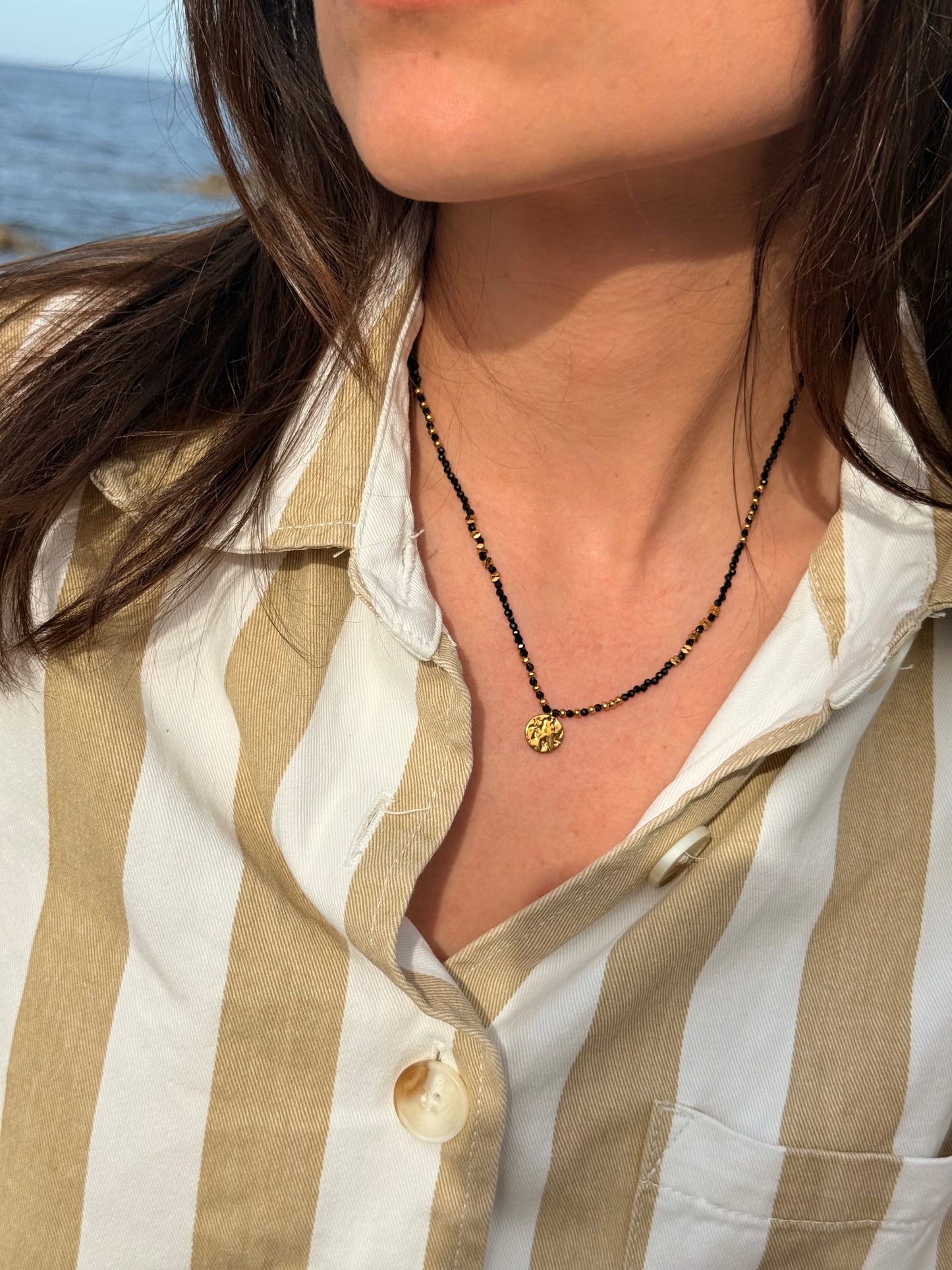 collier astre marine-noir