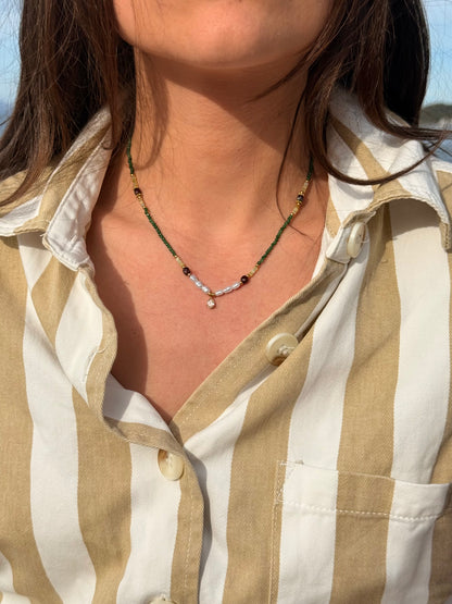 collier brume été vert-jaune