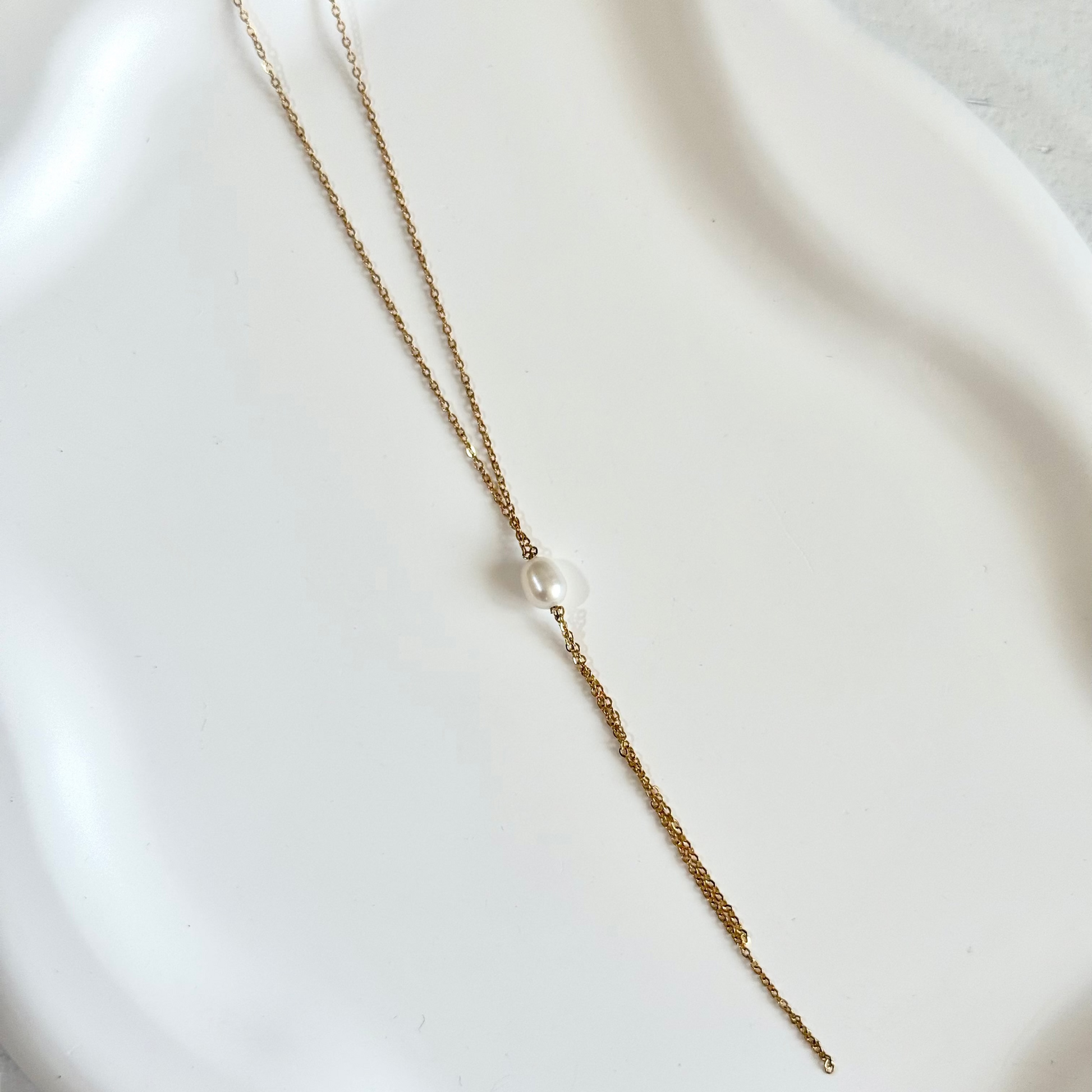 collier fin avec perle elina