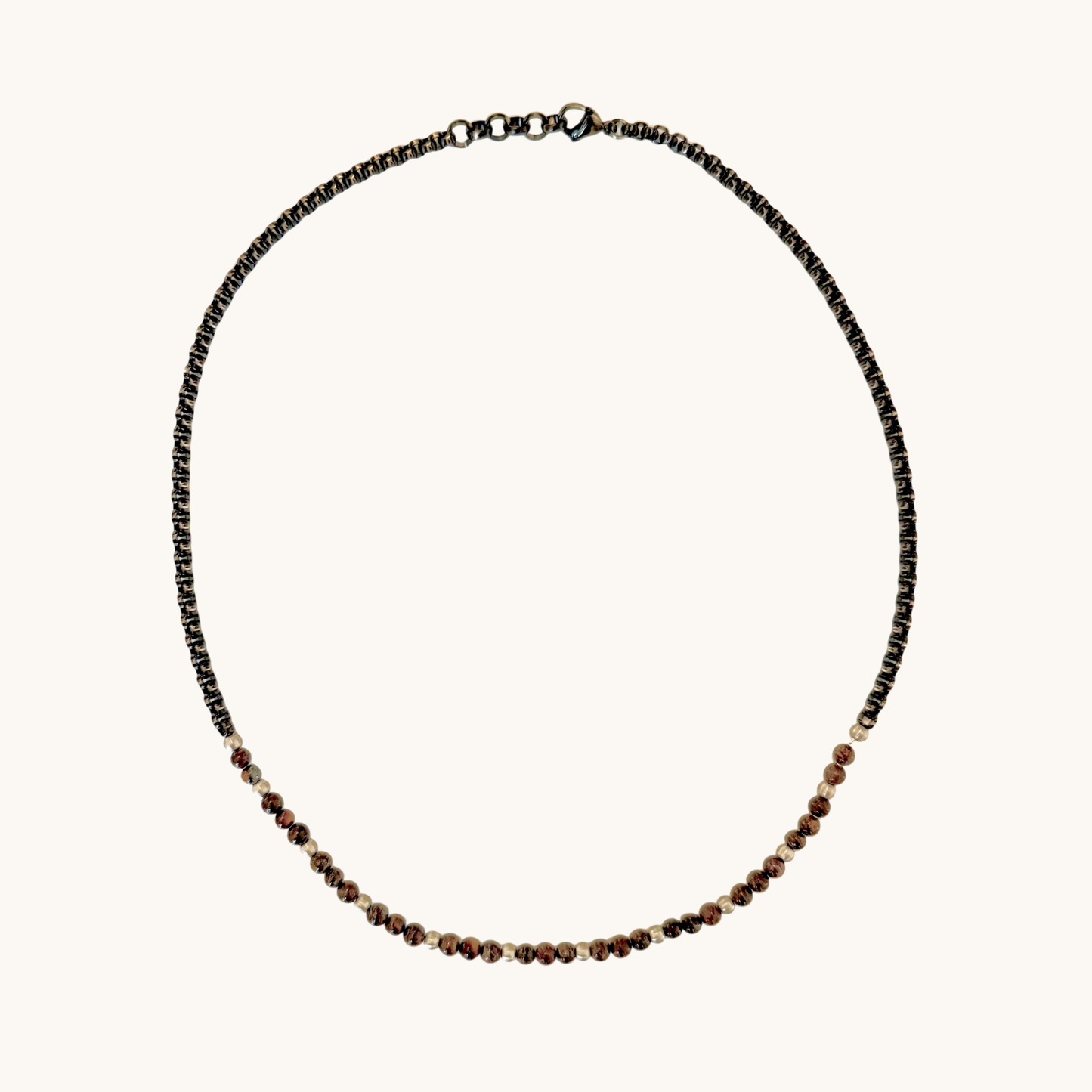perla marron collier oeil de tigre